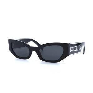 DOLCE&GABBANA DG6186 501/87 BLACK DARK GREY LENS AUTHENTIC SUNGLASSES